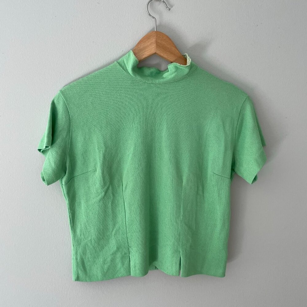 Vintage Jane Holly Mint Green Top - Button Back - Women's Size 32